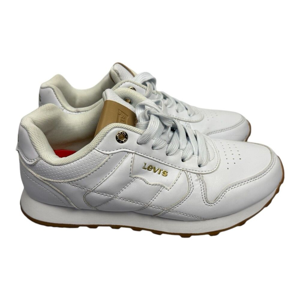 Levi's Women's Tennis Shoes Size 6.5 Faux Leather Sneakers White Model 52858601W